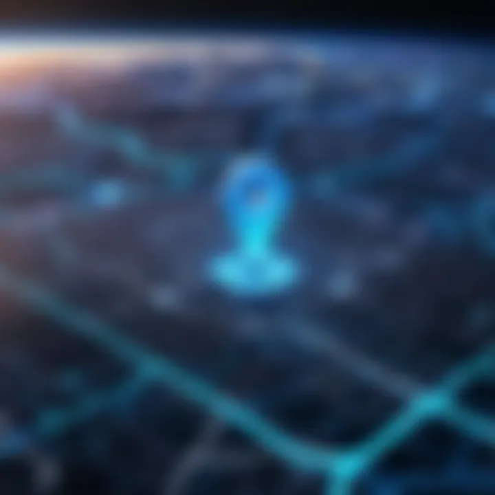 A visually stunning representation of geolocation technology in action.