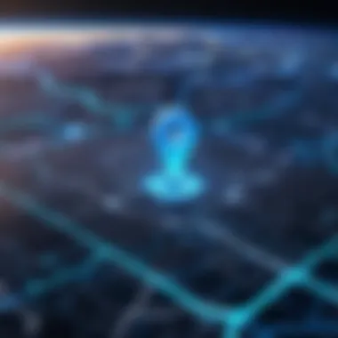 Geolocation Technology Visualization A visually stunning representation of geolocation technology in action.