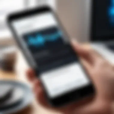 User enjoying music on iPhone with enhanced audio experience