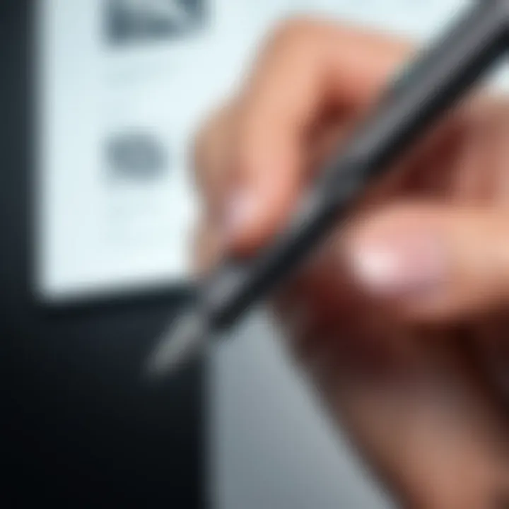 Detailed close-up of a stylus tip for precision drawing
