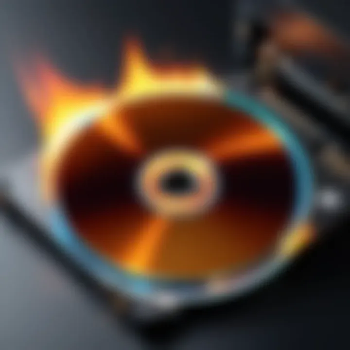 A demonstration of burning a DVD using software