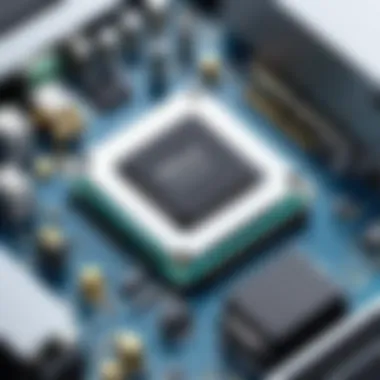 Understanding Hardware Components Close-up of a computer's internal components showing hardware arrangement.