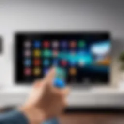 User navigating through cable TV apps on an Android device