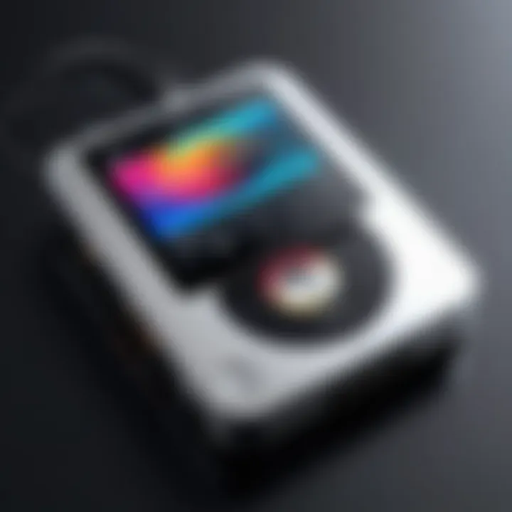 Conceptual artwork depicting the future of music consumption technology.