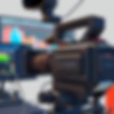 Professional Camera Setup for Long Video A close-up view of a professional camera setup for extended video shoots