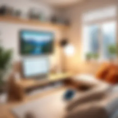 Comfortable Digital Reading Environment A cozy reading nook with digital devices
