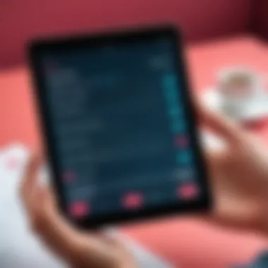 Navigating Dating Apps Experience User navigating through a dating app on a tablet