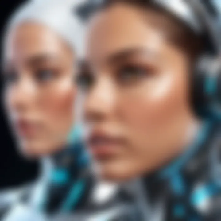 A futuristic representation of technology enhancing communication.
