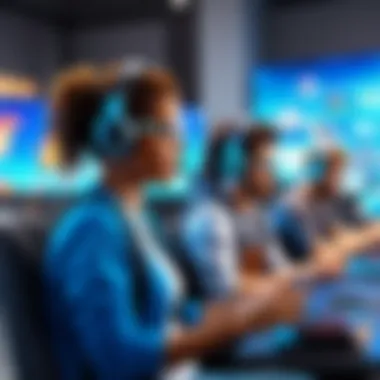 Diverse Players in Cooperative Mobile Gaming Illustration of diverse players engaging in a cooperative game