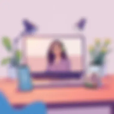 Serene Video Calling Setup A serene setup for video calling with a laptop and smartphone