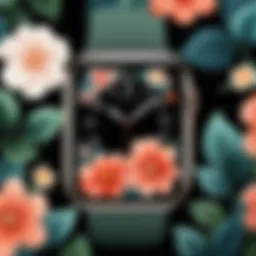 Charming floral pattern Apple Watch face wallpaper