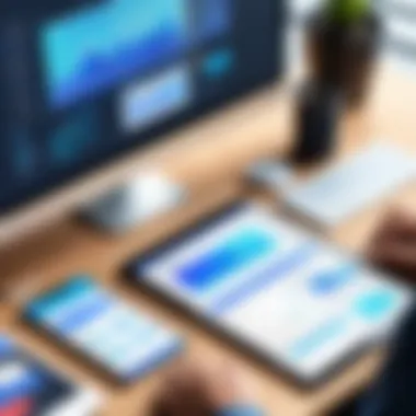 Visual Representation of Project Management Features Visual representation of project management features in an app