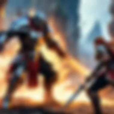 A dynamic battle scene between characters in an MMORPG
