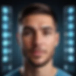 User interacting with a face changing app on an iPhone showcasing dynamic effects