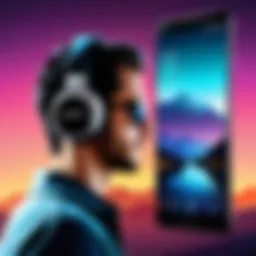 User enjoying offline music on Android device