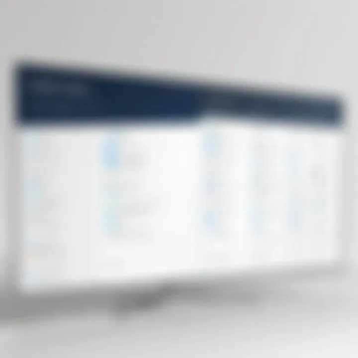 A comparison chart displaying features of free email managers.