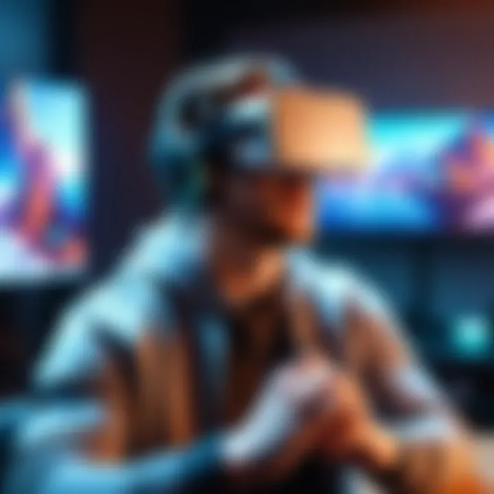 An engaging gaming session where players experience virtual reality using Oculus headsets.