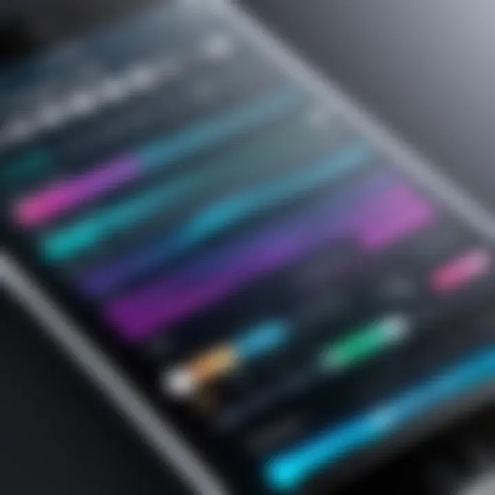 User interface of a popular music app on iPhone