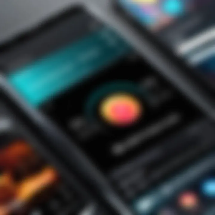 Illustration of various music streaming platforms