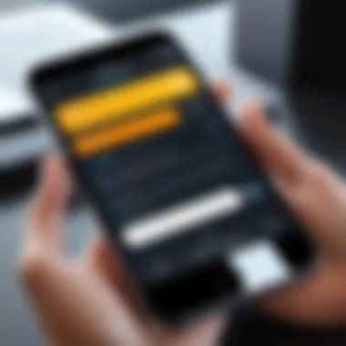 User Experience with OCR Technology User engaging with an OCR application on their iPhone