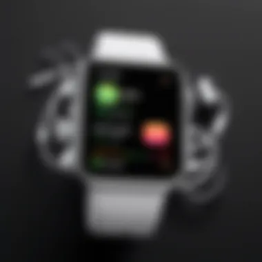 Enjoying Music on Apple Watch with Headphones Apple Watch with headphones showcasing music usage