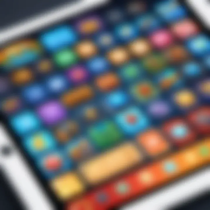 User interface of an old iPad game