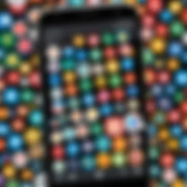 Seamless Integration of Stickers in Messaging Apps User navigating through sticker options on Android device