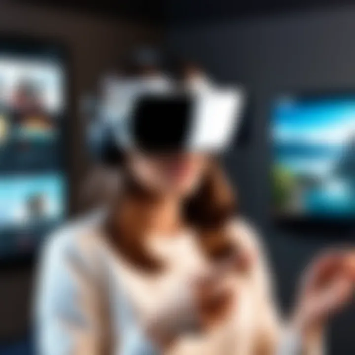 User engaging with a VR movie application