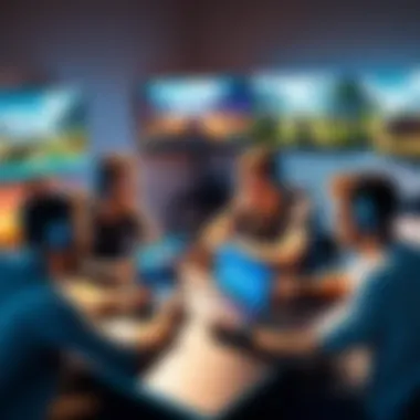 Social Interaction Through Gaming A group of friends enjoying a gaming session together online