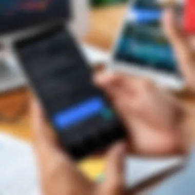 Engaging with the App Interface User engaging with the Google Translate Conversation App interface