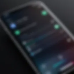 Visual representation of iPhone settings interface