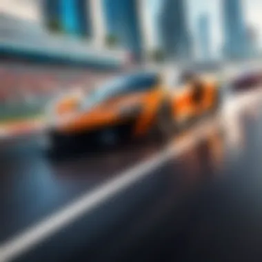 Dynamic Race Scene Dynamic in-game racing scene showcasing speed and excitement