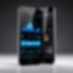 Modern smartphone displaying radio app
