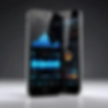 Modern smartphone displaying radio app