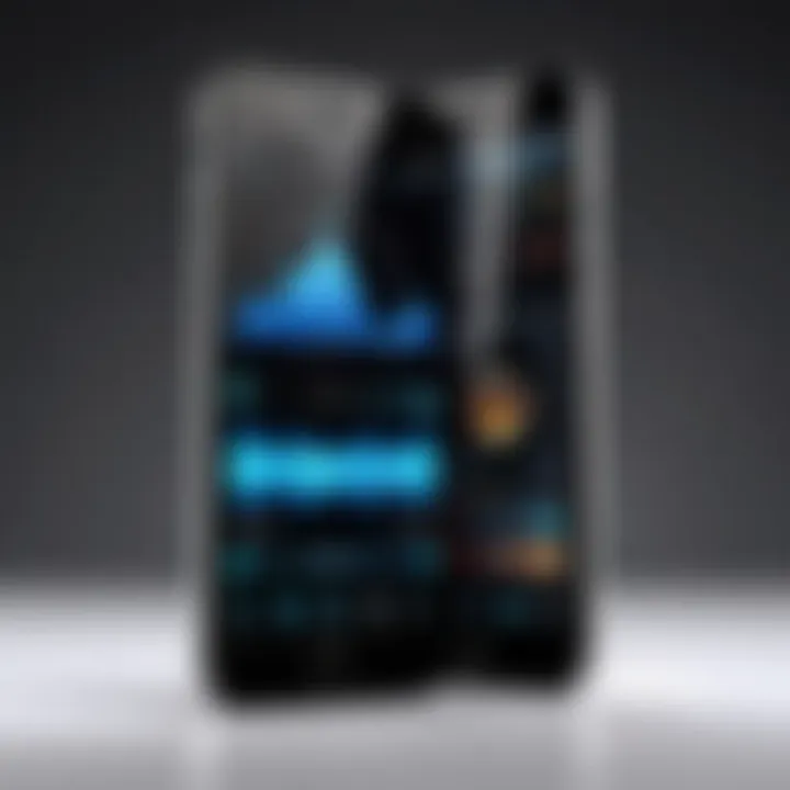 Modern smartphone displaying radio app