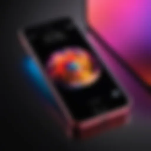Close-up view of iPhone SE OLED screen showcasing vivid colors