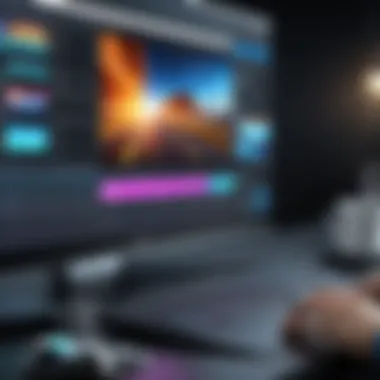 Advanced Video Editing Software Interface User interface of a video editing software showcasing advanced editing tools