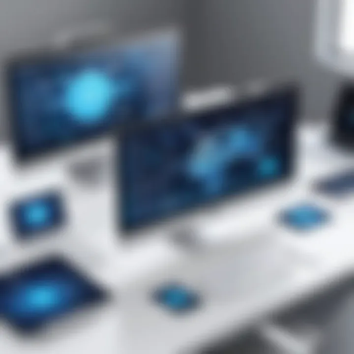 An innovative workspace with multiple devices interconnected