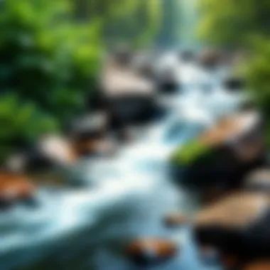Nature-Themed Flowing Water Live Action Wallpaper Nature-themed live action wallpaper featuring flowing water