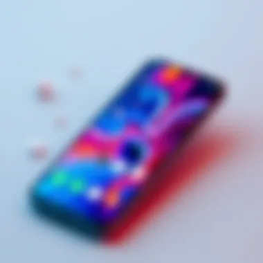 An interactive mobile device displaying a lively wallpaper