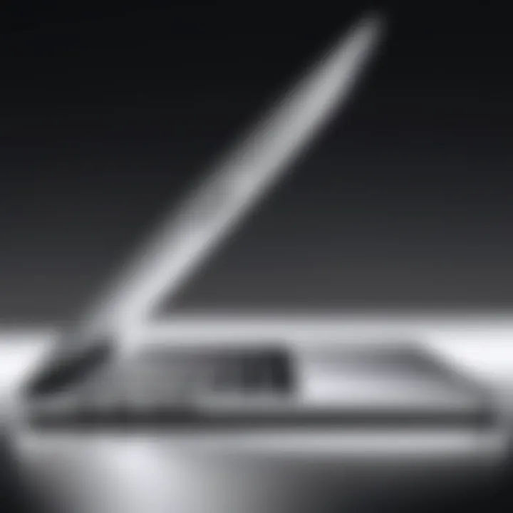 Close-up of the MacBook Pro's sleek profile highlighting its advanced design