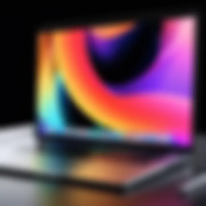 Showcasing the vibrant display of the MacBook Pro with Pro Motion technology