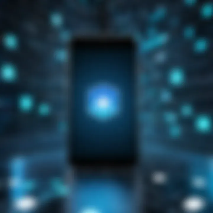 Privacy in Digital Communication A conceptual image depicting privacy concerns in digital communication