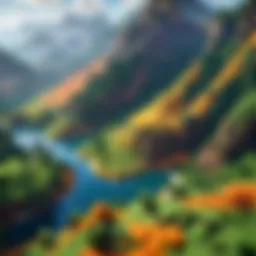 A picturesque landscape in Minecraft Java Edition showcasing its diverse biomes