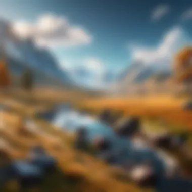 Realistic Landscape in Mobile Gaming Stunning landscape from a mobile game showcasing realistic textures and lighting effects