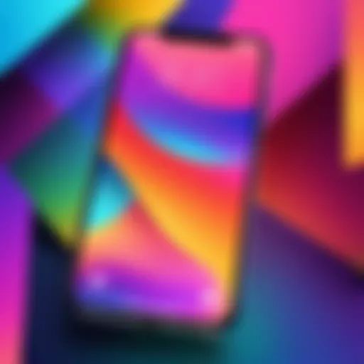 A mesmerizing animated wallpaper showcasing vibrant colors on an iPhone screen.