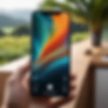 Moving Live Wallpaper in a Natural Setting An iPhone displaying a beautifully designed moving live wallpaper in a natural setting.