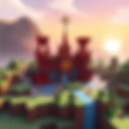 Vibrant faction base within Minecraft