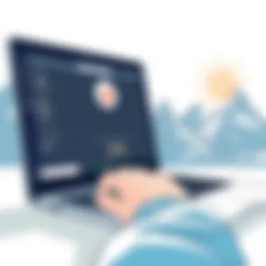 Navigating Nord VPN on Chromebook User navigating through Nord VPN interface on a Chromebook screen