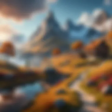 Fantasy Landscape in RPGs An immersive fantasy landscape showcasing a typical RPG environment